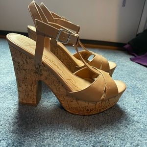 Tan Cork Platform Sandal - Only Worn Once!